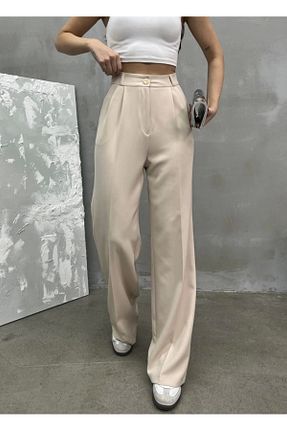شلوار بژ زنانه پاچه گشاد Asfa Moda - کد 889997183