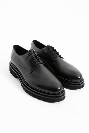 کفش کلاسیک مشکی مردانه چرم خالص Güvener - کد 889997015