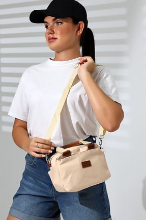 کیف پستچی بژ زنانه پارچه ای Bagzone - کد 856103765