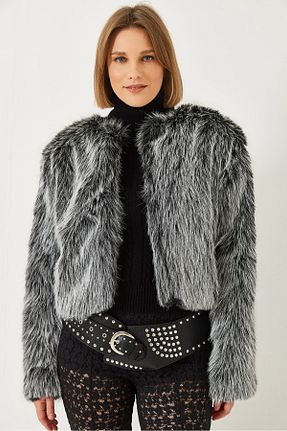 کاپشن مشکی زنانه Straight Bianco Lucci - کد 890034878