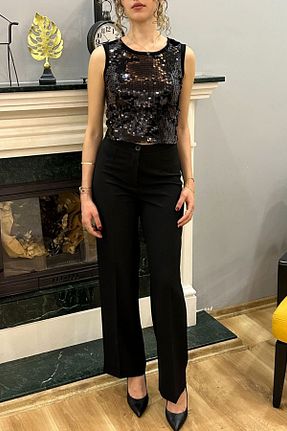 شلوار مشکی زنانه پلی ویسکون SeHlen Butik - کد 890049045