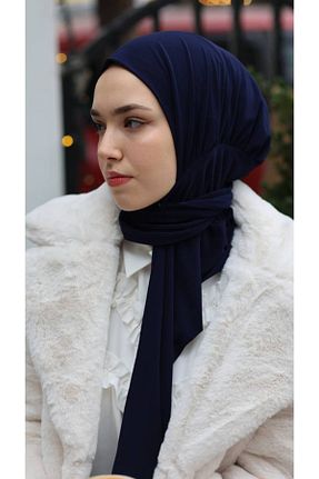 شال سرمه ای زنانه پنبه ای Mannastyle - کد 890042278
