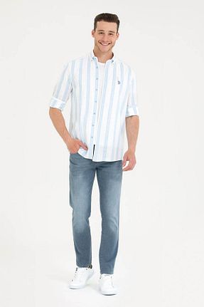 شلوار جین طوسی مردانه پاچه تنگ U.S. Polo Assn. - کد 691222791