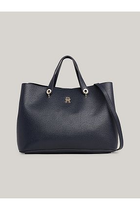 کیف دوشی سرمه ای زنانه چرم مصنوعی Tommy Hilfiger - کد 797209414