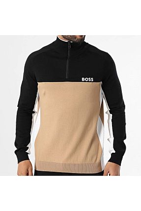 پلیور مشکی مردانه طرح دار BOSS - کد 890133174