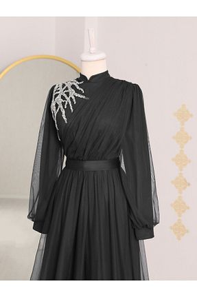 لباس مجلسی حجاب مشکی زنانه یقه ایستاده Modamorfo - کد 322611834