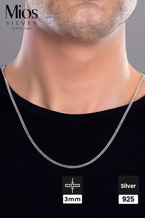 گردنبند نقره رنگی مردانه 925 عیار Mios Silver - کد 884095473