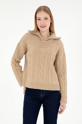 پلیور قرمز زنانه ساده U.S. Polo Assn. - کد 890143660