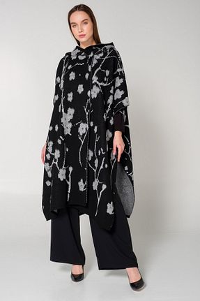 پانچو مشکی زنانه اکریلیک Uludağ Triko - کد 155782138