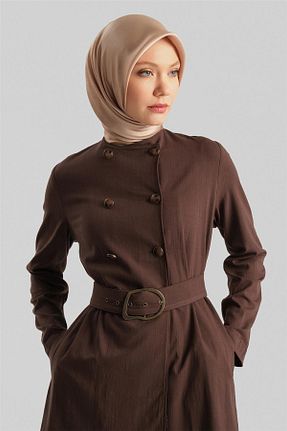 ست بالاتنه و پائین تنه حجاب قهوه ای زنانه رگولار Armine - کد 871260427