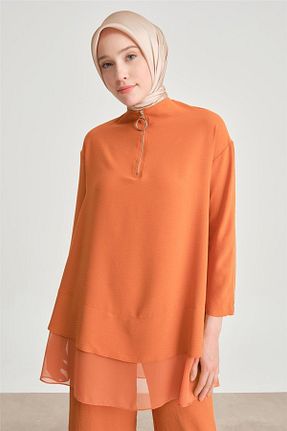 ست بالاتنه و پائین تنه حجاب قهوه ای زنانه رگولار Armine - کد 834631252