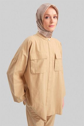 ست بالاتنه و پائین تنه حجاب بژ زنانه رگولار Armine - کد 871260183