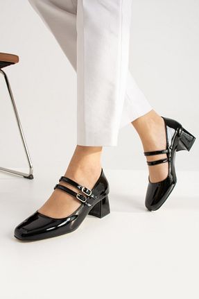 کفش پاشنه بلند کلاسیک مشکی زنانه چرم مصنوعی Güllü Shoes - کد 890166855