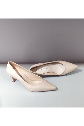 کفش پاشنه بلند کلاسیک بژ زنانه چرم EMIENZA - کد 890177841
