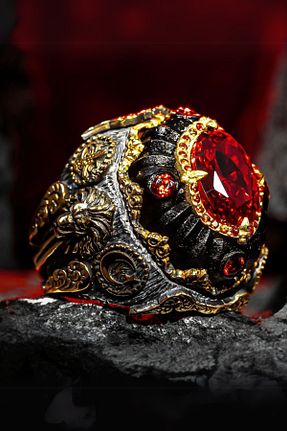 انگشتر نقره طوسی مردانه زیرکن Diriliş Takı - کد 890197095
