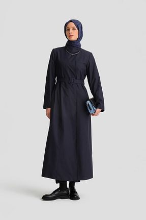 مانتو بلند سرمه ای زنانه پلی استر Armine - کد 863435896