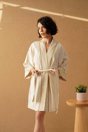 کیمونو و کافتان بژ زنانه بافتنی Hiera Made - کد 890217268