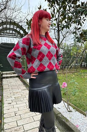 دامن مشکی زنانه چاپی Derya butik - کد 890213302