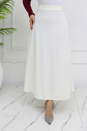 دامن حجاب سفید زنانه کمر کش دار ALLMİRA FASHION - کد 890215306