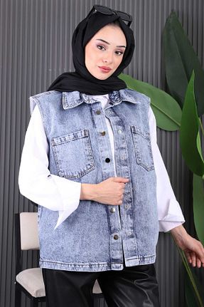 جلیقه حجاب آبی زنانه رگولار İmajButik - کد 890242028