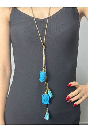 گردنبند جواهر آبی زنانه فلزی Gönülden Tasarım - کد 890284863