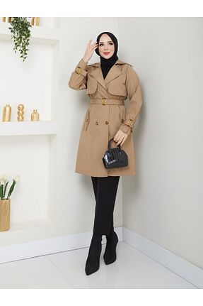 ترنچکت حجاب قهوه ای زنانه پلی استر RACE FASHİON - کد 890301632