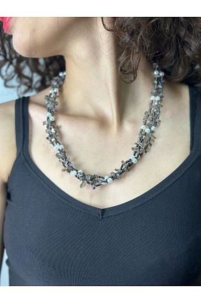 گردنبند جواهر طوسی زنانه مروارید Gönülden Tasarım - کد 890299678