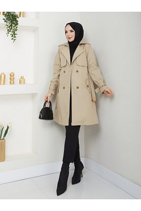ترنچکت حجاب طوسی زنانه پلی استر RACE FASHİON - کد 890301265