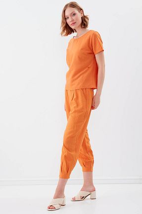 شلوار نارنجی زنانه بافتنی Vitrin - کد 736796383