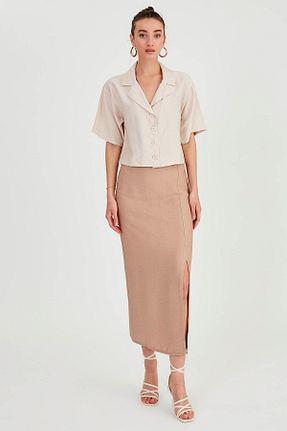 پیراهن طوسی زنانه اورسایز Vitrin - کد 824586299