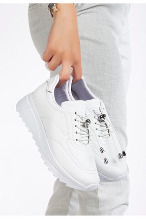 کفش اسنیکر سفید زنانه بند دار BERASHOES - کد 890300775