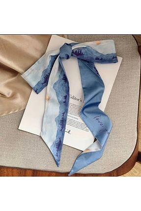 دستمال گردن آبی زنانه پلی استر MAHLA - کد 890298123