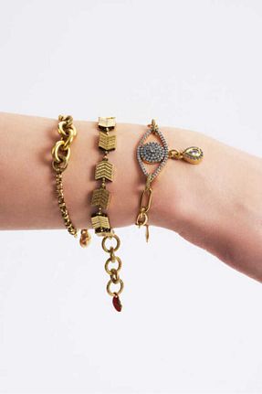 دستبند جواهر طلائی زنانه زیرکن Mon Reve - کد 863401138