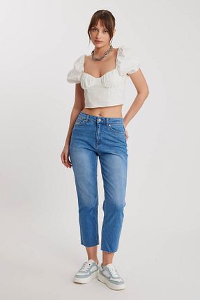 شلوار جین آبی زنانه فاق بلند Vitrin - کد 812357450