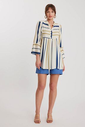 بلوز نباتی زنانه طرح دار Vitrin - کد 812357950