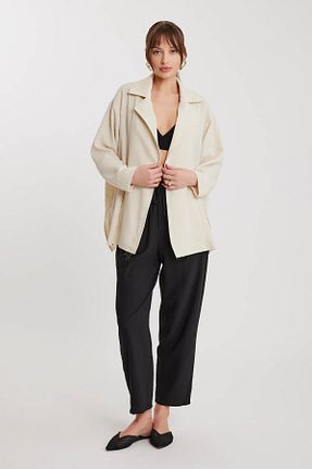 کت طوسی زنانه اورسایز Vitrin - کد 812993098