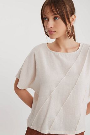 بلوز سفید زنانه ساده Vitrin - کد 815617916