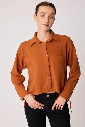 بلوز نارنجی زنانه ساده Vitrin - کد 765420328