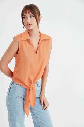 پیراهن نارنجی زنانه رگولار Vitrin - کد 857675973