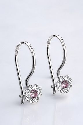 گوشواره نقره صورتی بچه گانه 925 عیار jelux silver - کد 889940709
