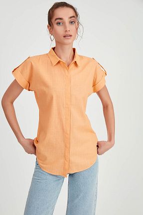 پیراهن نارنجی زنانه اورسایز Vitrin - کد 676452621