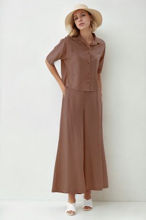 شلوار قهوه ای زنانه بافتنی Vitrin - کد 847537587