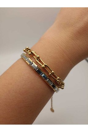 دستبند استیل (فولاد) زرد زنانه استیل (فولاد) TLSMACCESORIES - کد 890306494