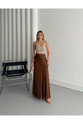 دامن سرمه ای زنانه ساتن VUNTAL - کد 888797422