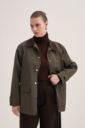کت حجاب خاکی زنانه رگولار Aker - کد 885497477