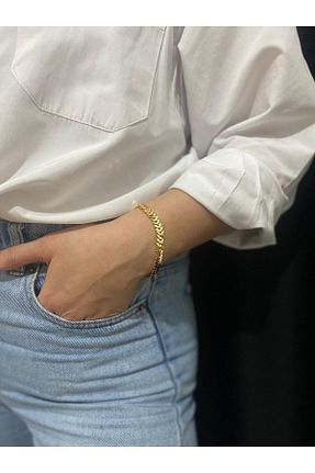 دستبند استیل (فولاد) زرد زنانه روکش طلا TERE STYLE - کد 882563858