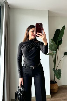 بلوز مشکی زنانه ساده Güneş - کد 890428727