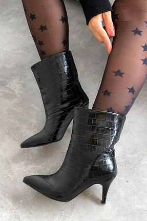 بوت / نیم بوت مشکی زنانه چرم مصنوعی Shoebutik - کد 890455227