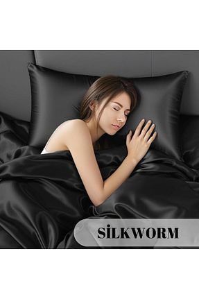 روکش بالش مشکی ابریشم silkworm - کد 864507411