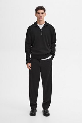 پلیور مشکی مردانه ساده Massimo Dutti - کد 891410299